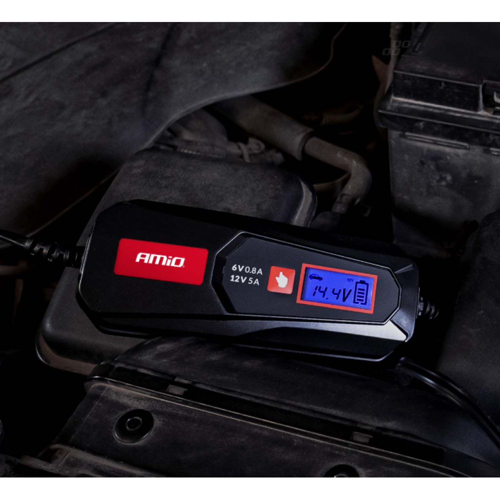 Car battery charger LEAD ACID LFP MAX 5A 6V/12V AMIO 04522