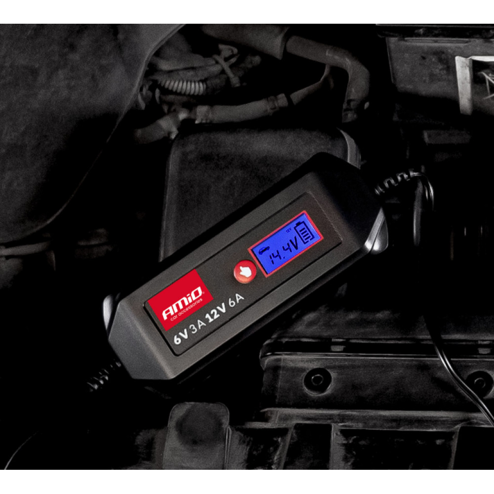 Car battery charger STD GEL AGM WET MAX 6A 6V/12V AMIO 04524
