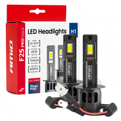 Auto LED spuldzes Series F25 PRO BLACK FULL CANBUS H1 68W 12V/24V AMIO 04717