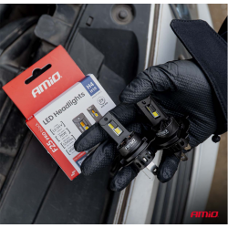 Auto LED lemputės Series F25 PRO BLACK FULL CANBUS H4/H19 70W 12V/24V AMIO 04719