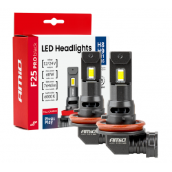 Auto LED lemputės Series F25 PRO BLACK FULL CANBUS H8/H9/H11/H16 68W 12V/24V AMIO 04721