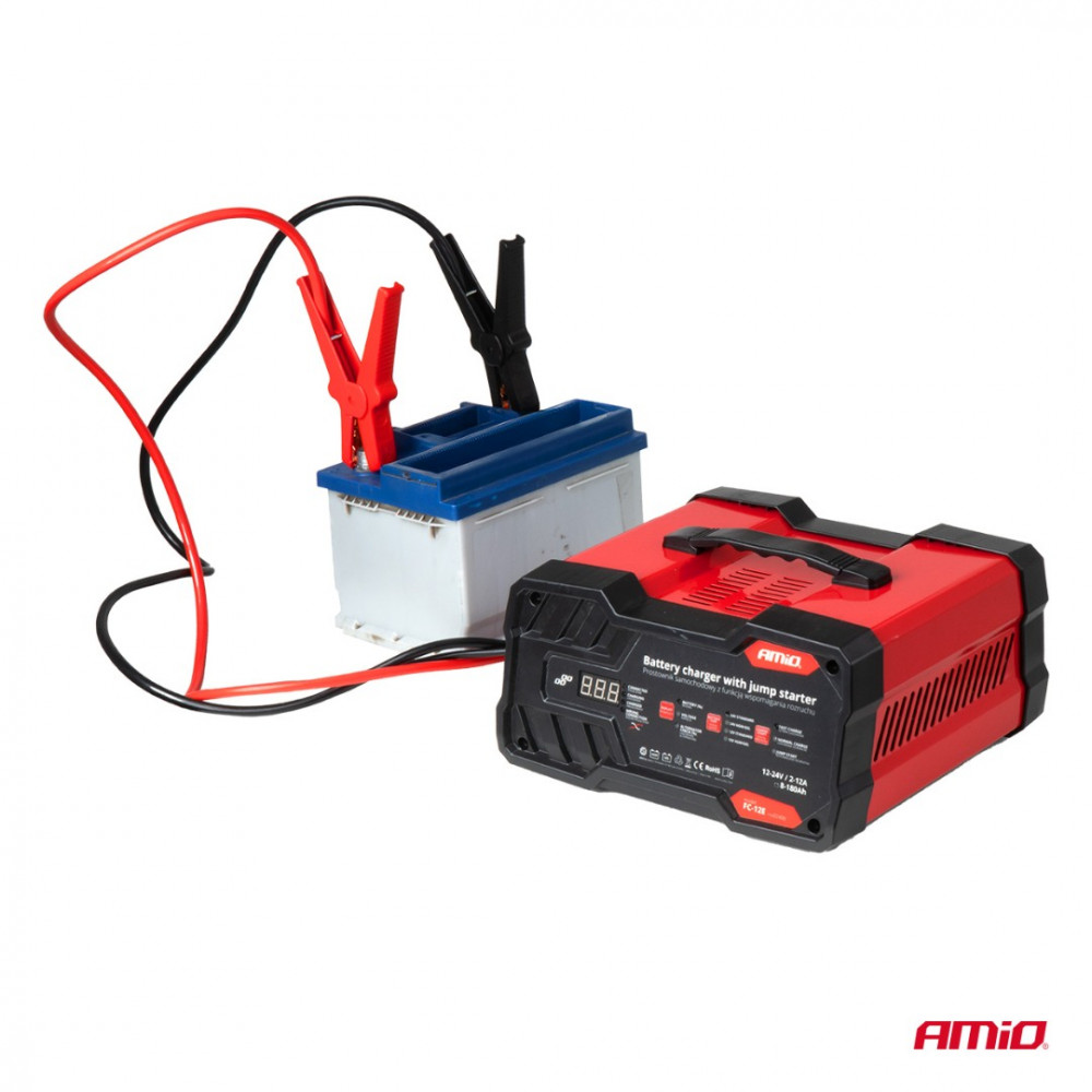 Car battery charger 12A 12/24V with jump starter 12V 75 A 02400 Car battery charger 12A 12/24V with jump starter 12V 75 A 02400