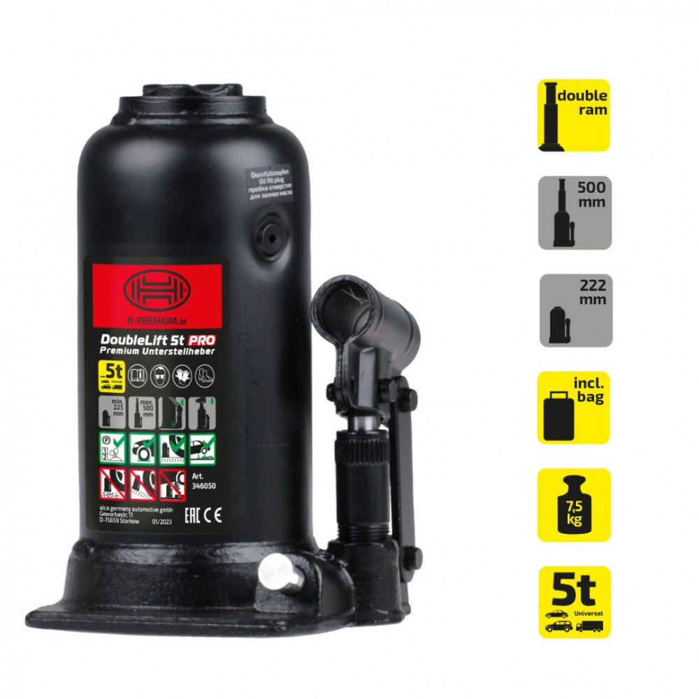 Hydraulic jack HEYNER DOUBLELIFT PRO 5 tonns 346050