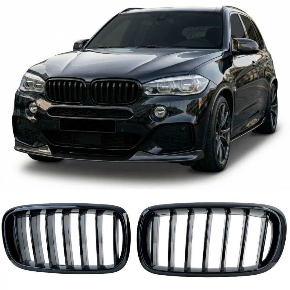 Front grills black gloss BMW X5/X6 F15/F16 Single Stripe Black Gloss (2014-2019) 44052 Front grills black gloss BMW X5/X6 F15/F16 Single Stripe Black Gloss (2014-2019) 44052