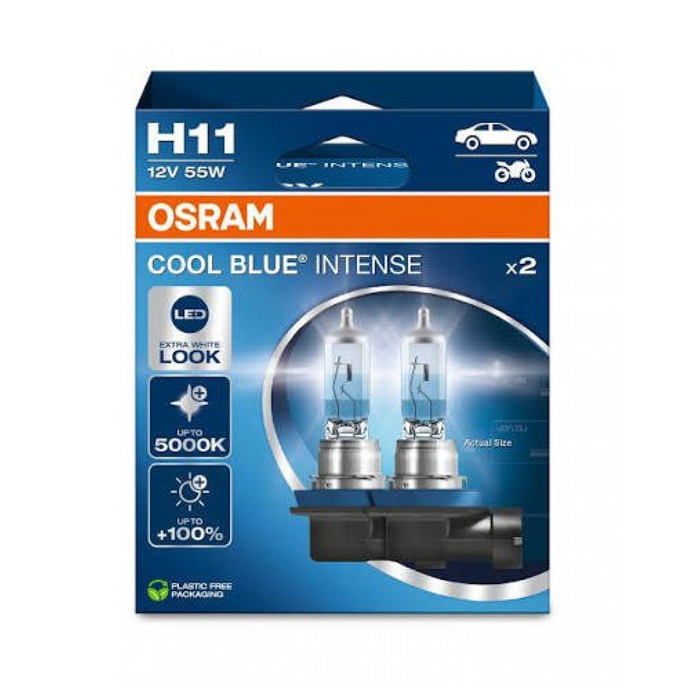 Auto spuldzes 12V 55W H11 OSRAM COOL BLUE INTENSE NEXT GEN +100% (2 gab.) Auto spuldzes 12V 55W H11 OSRAM COOL BLUE INTENSE NEXT GEN +100% (2 gab.)