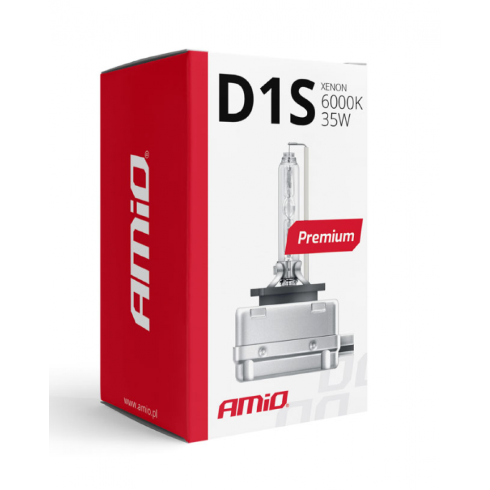 Автомобильная ксеноновая лампочка 12V D1S 6000K AMIO PREMIUM 01409