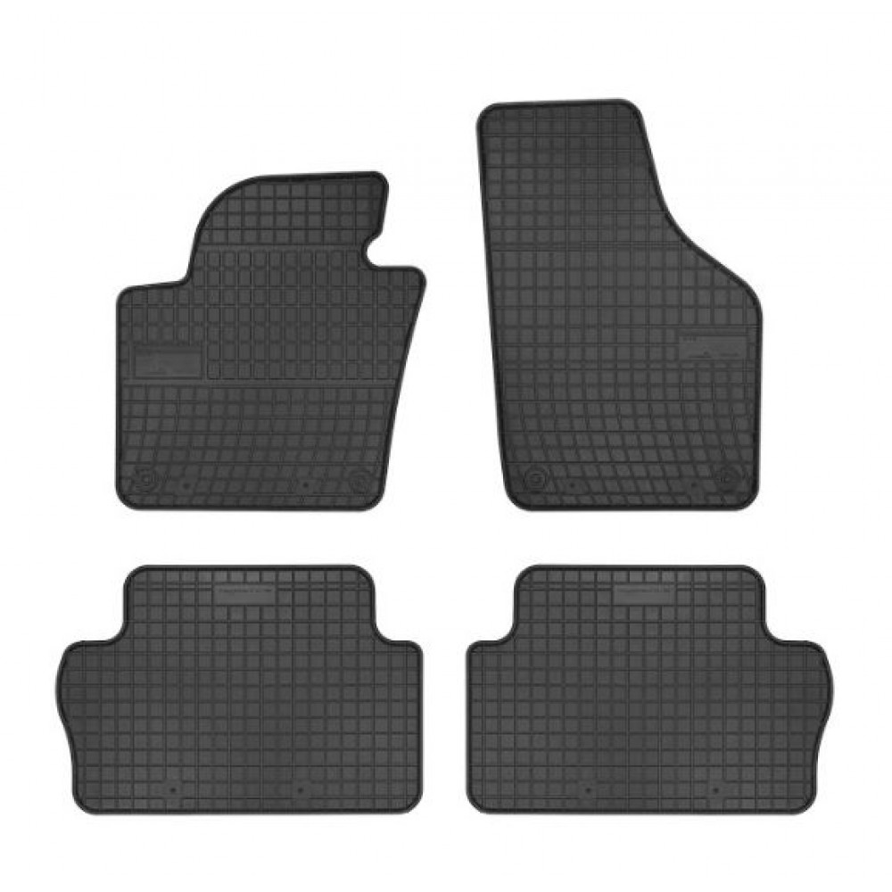 Car rubber floor mats black VOLKSWAGEN SHARAN II (5s.)(2010-...) NEGRO