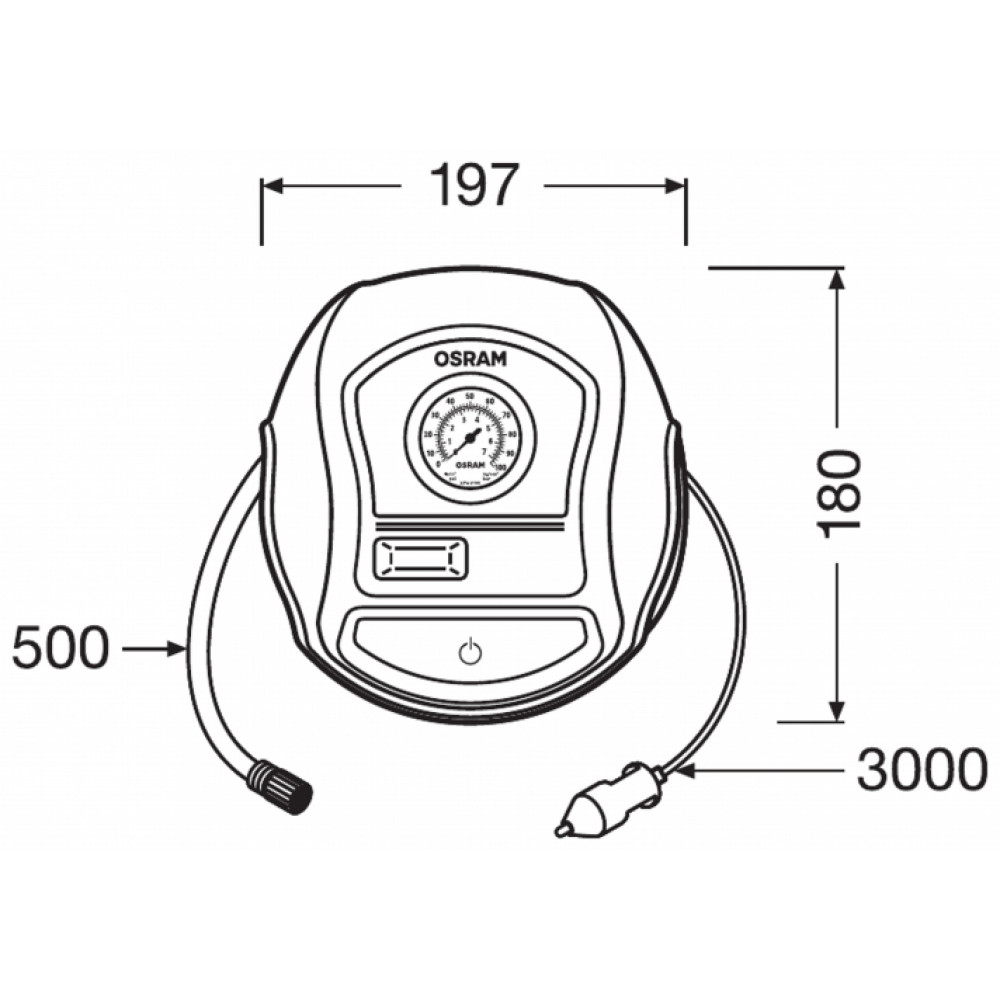 Авто компрессор 12V OSRAM TYREINFLATE 200 OTI200