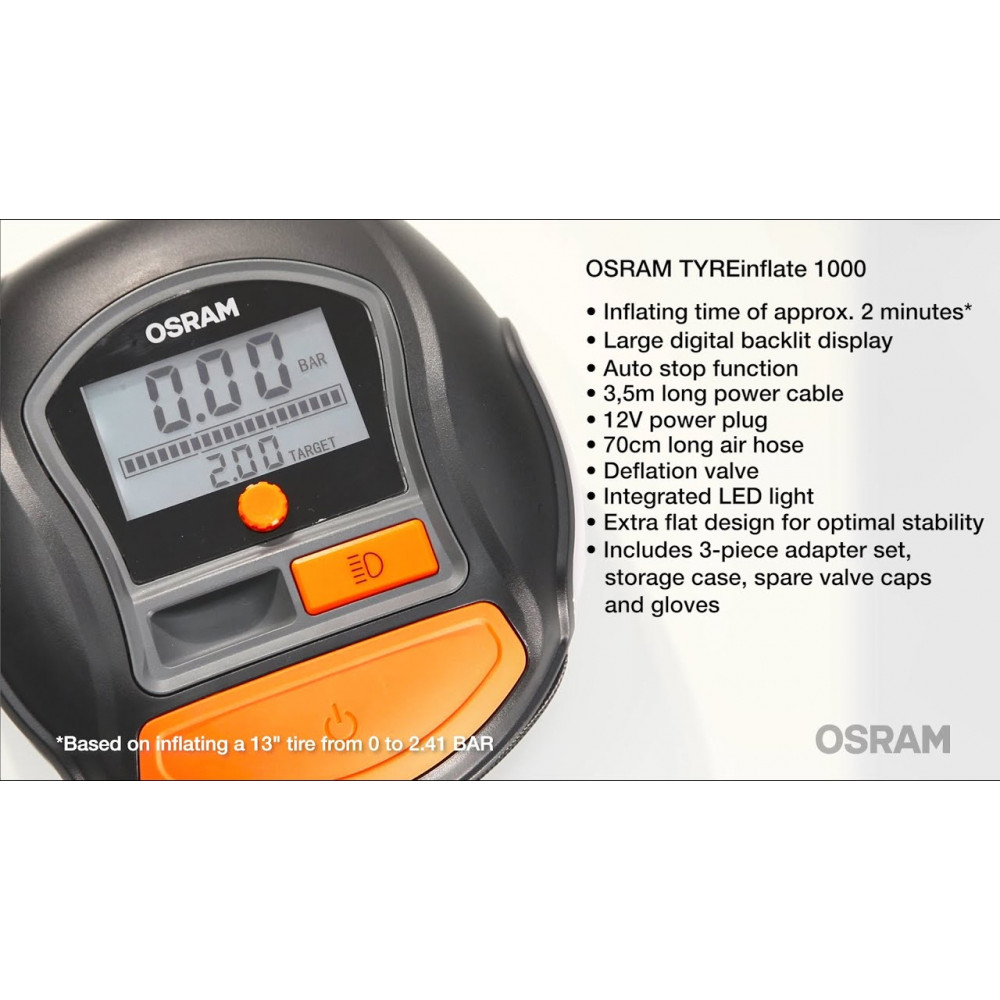 Auto kompresors 12V OSRAM TYREINFLATE 1000 OTI1000