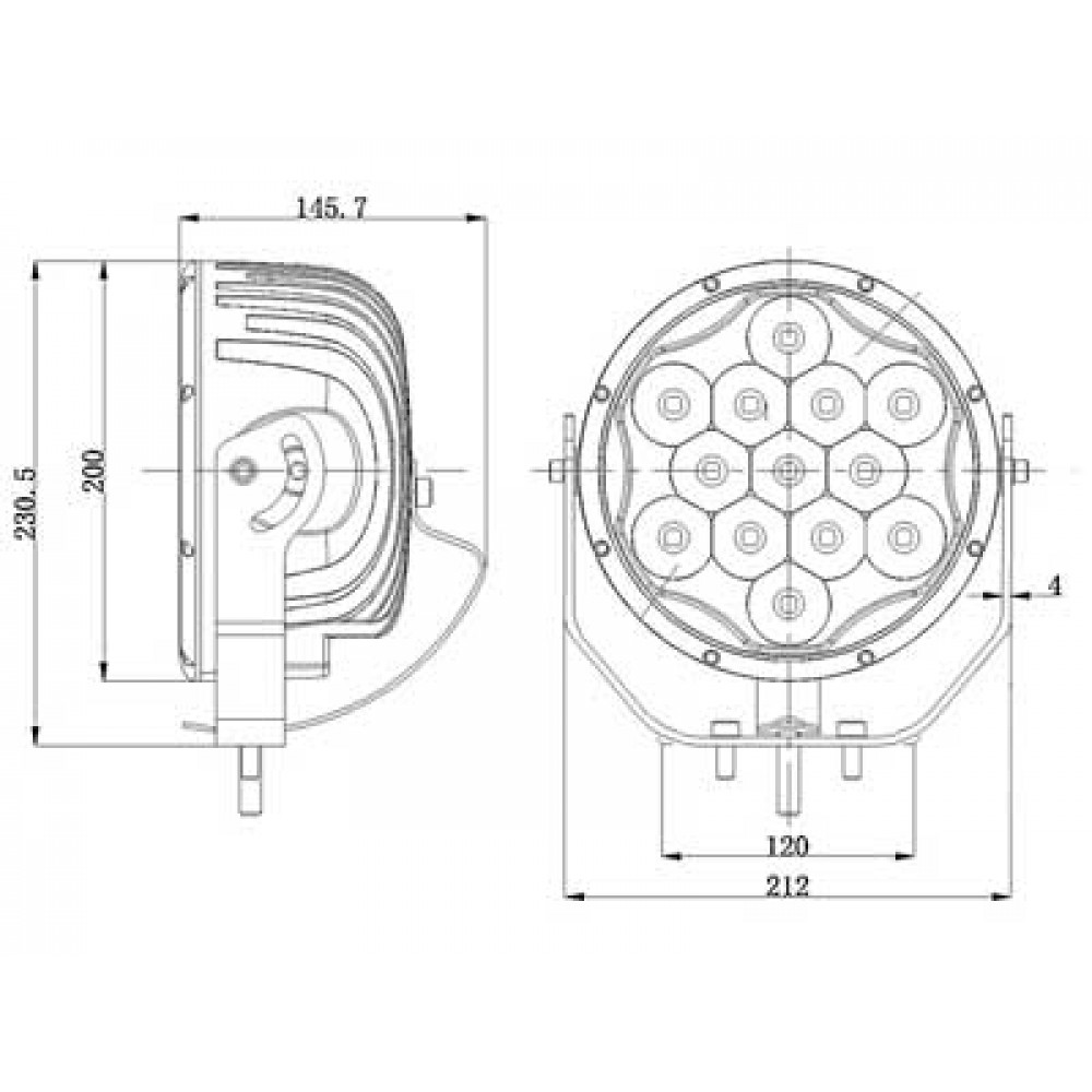 LED tālās gaismas lukturis SEEKER 130W 1605-NS230