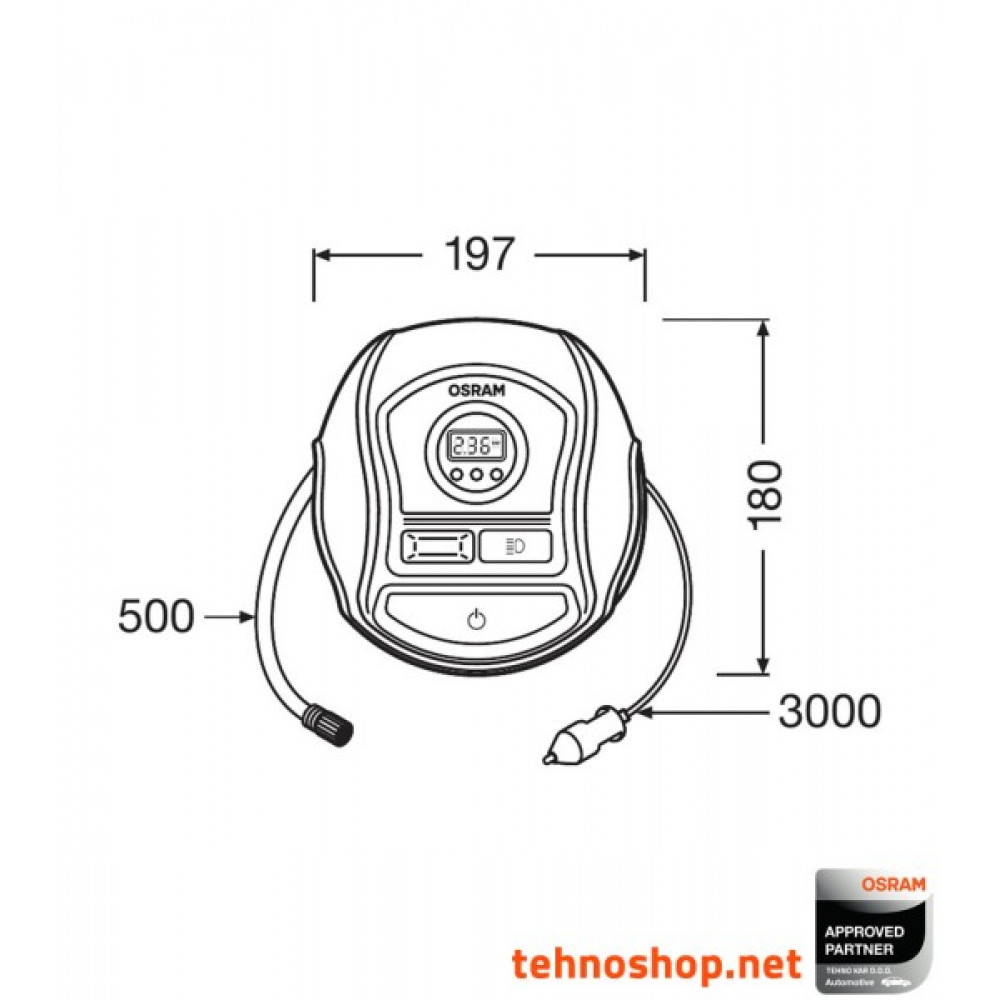 Ohukompressor 12V OSRAM TYREINFLATE 450 OTI450