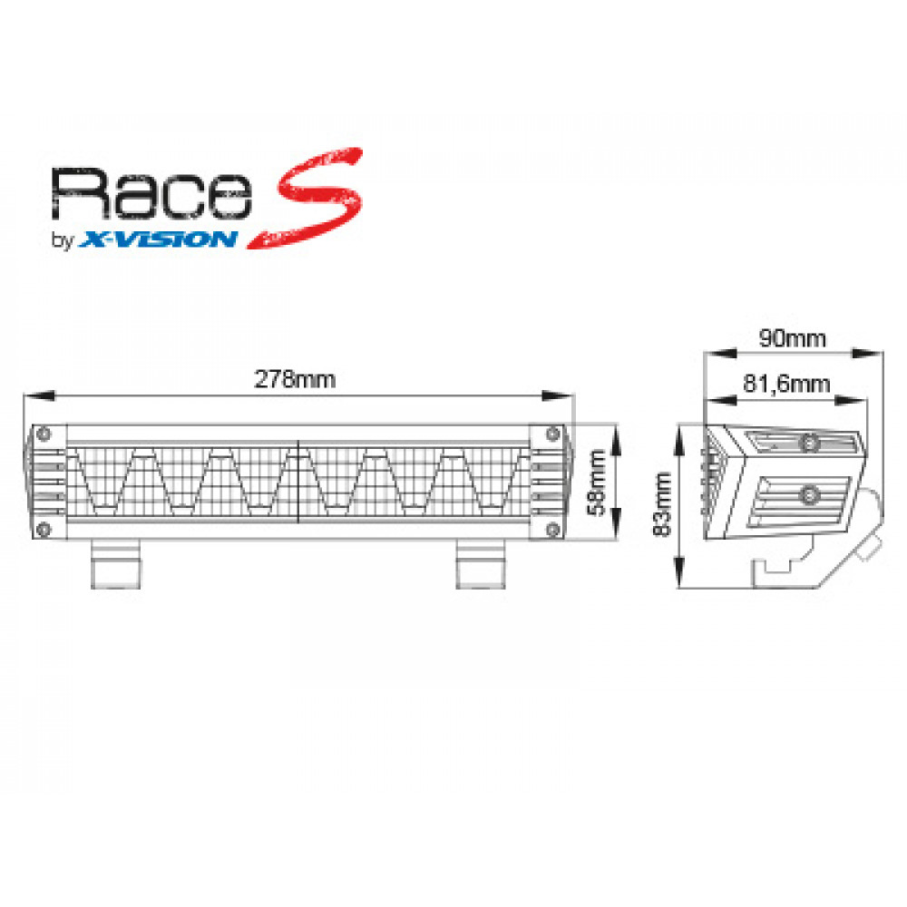 LED tālās gaismas lukturis X-VISION RACE S4 54W 1605-NS3721