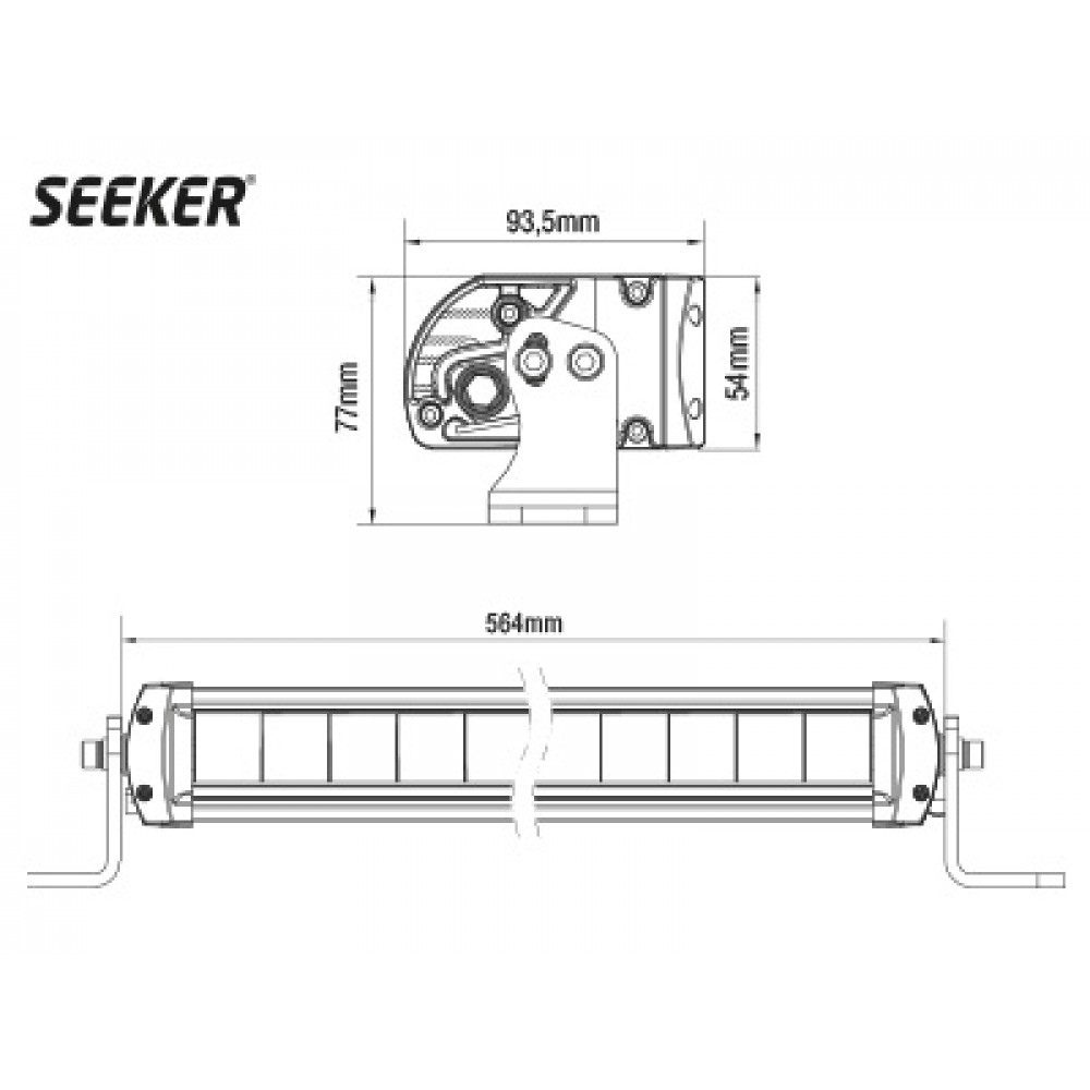 LED tālās gaismas lukturis SEEKER VENOM 100W (E4 sertificēts) 1605-NS240