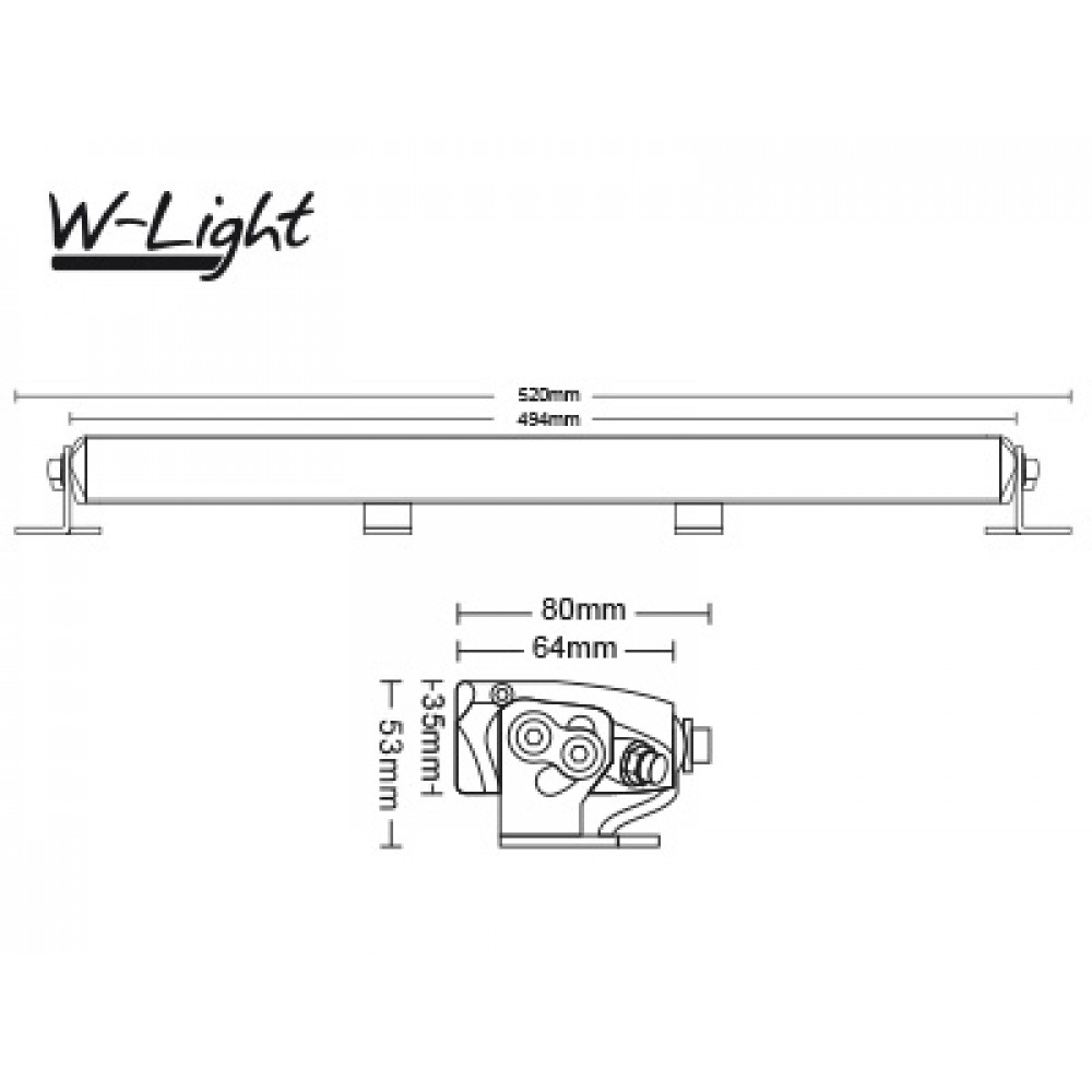 LED tālās gaismas lukturis W-LIGHT Blizzard Slim 1605-NS3832