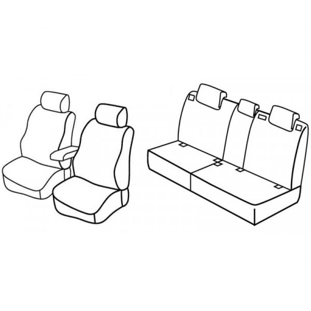 Modeļu auto sēdekļu pārvalki *HARMONY* HYUNDAI SANTA FE II (2006-2012)