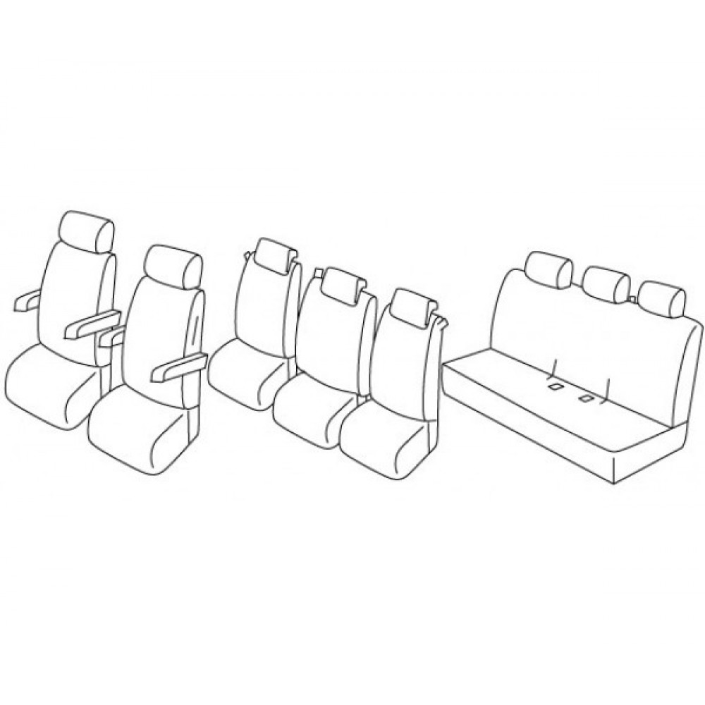 Modeliniai sėdynių užvalkalai *HARMONY* VOLKSWAGEN T6 Carawelle (8s.)(2015-...)