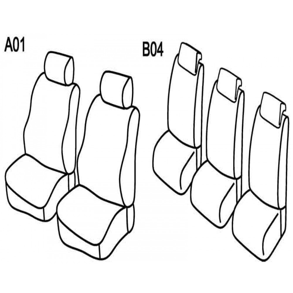 Car seat covers *HARMONY* PEUGEOT PARTNER (2008-...)(5s.,3x1)