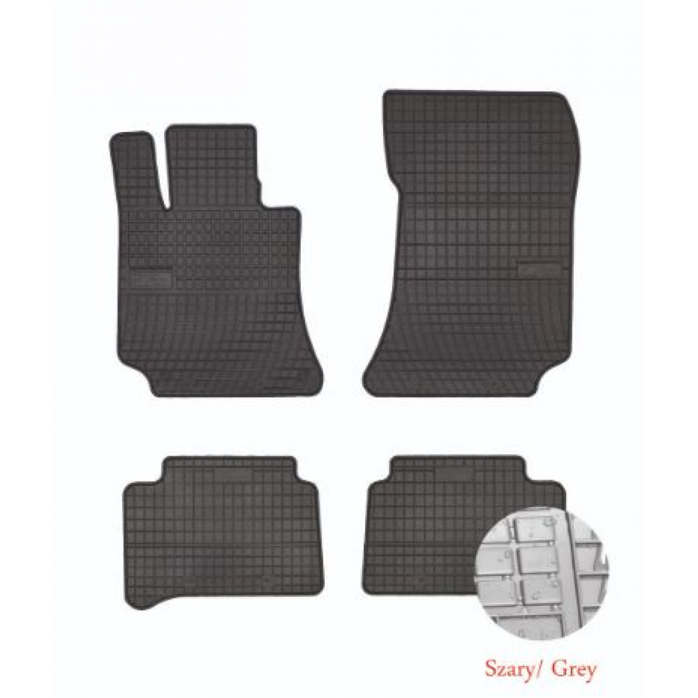 Car rubber floor mats grey MB E-Class W212 (2009-2016) NEGRO