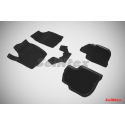 Car rubber floor mats black SEINTEX *BORT* SKODA RAPID (2012-...)