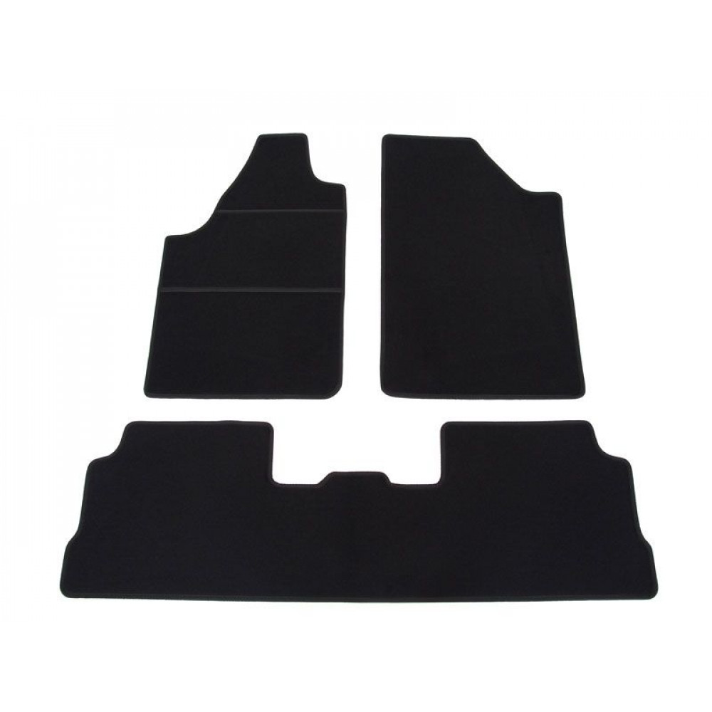 Car textile mats black PEUGEOT PARTNER (5s.)(1998-2008) ECONOMIC (CR)