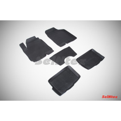 Car rubber floor mats black SEINTEX *BORT* KIA SOUL (2009-2013)