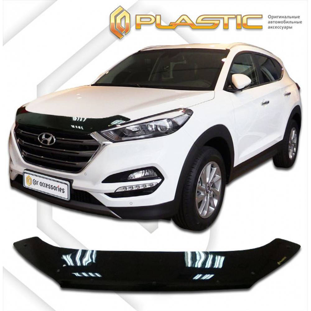 Дефлектор капота черный HYUNDAI TUCSON (2015-...) CA-PLASTIC