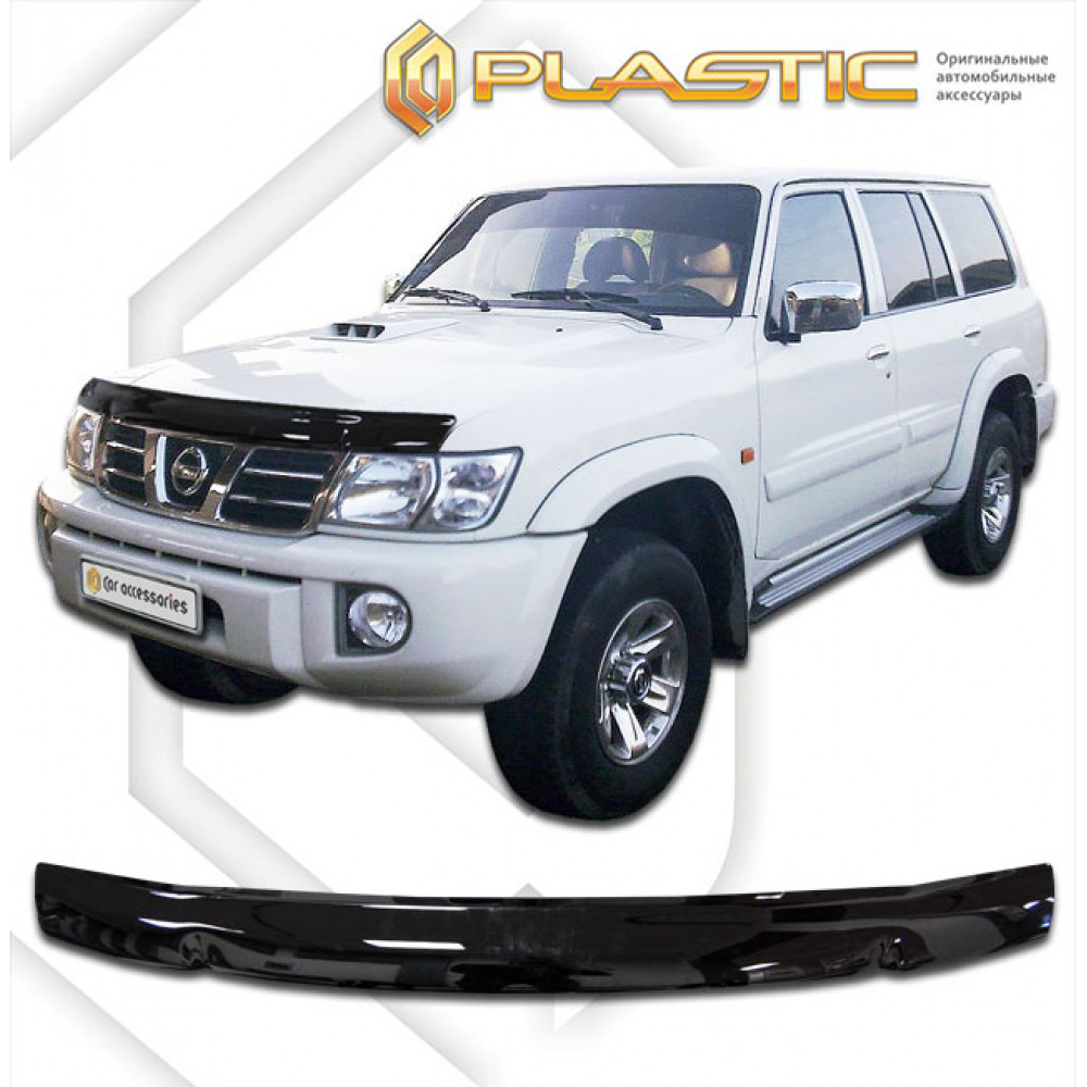 Дефлектор капота черный NISSAN PATROL (1998-2004) Ca-PLASTIC