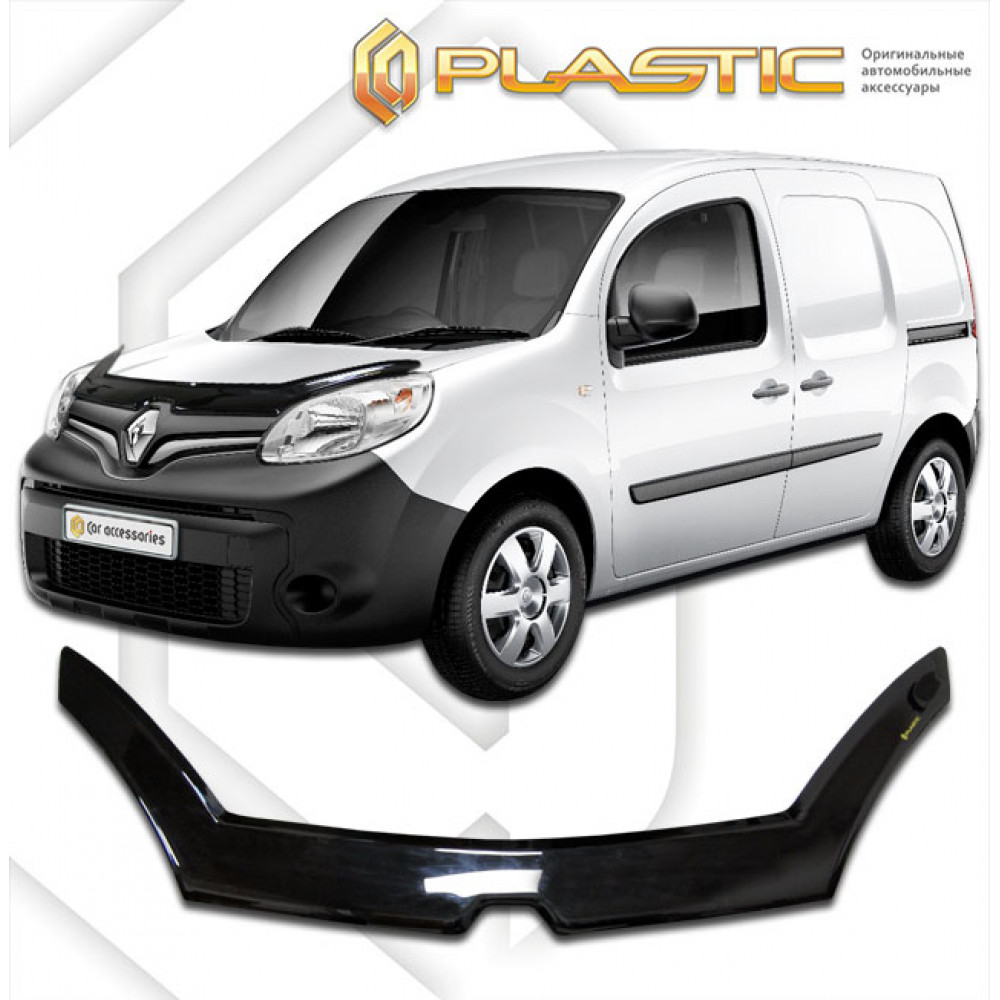 Дефлектор капота черный длинный RENAULT KANGOO (2014-...) CA-PLASTIC