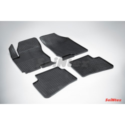 Car rubber floor mats black SEINTEX *STK* KIA CEED (2007-2010)