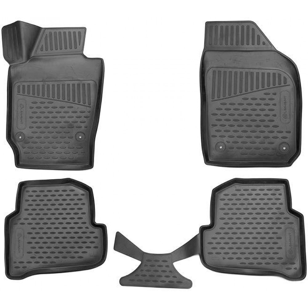 Car rubber floor mats black SKODA FABIA III (2014-...) NOVLINE