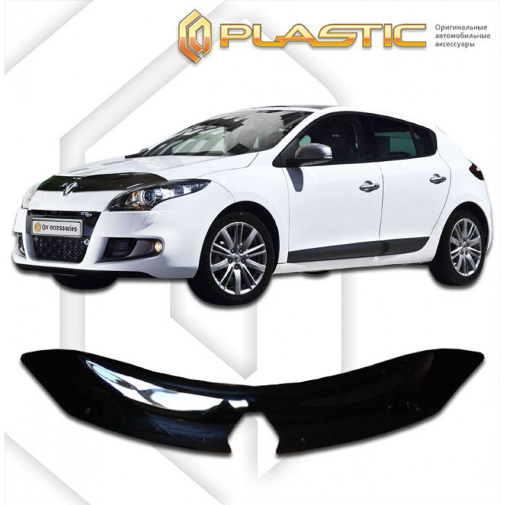 Дефлектор капота черный RENAULT MEGANE III (2008-2015) CA-PLASTIC