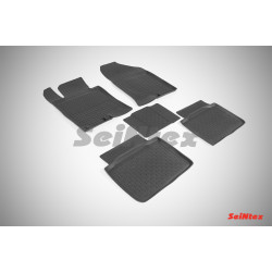 Car rubber floor mats black SEINTEX *BORT* KIA OPTIMA (2010-2015)