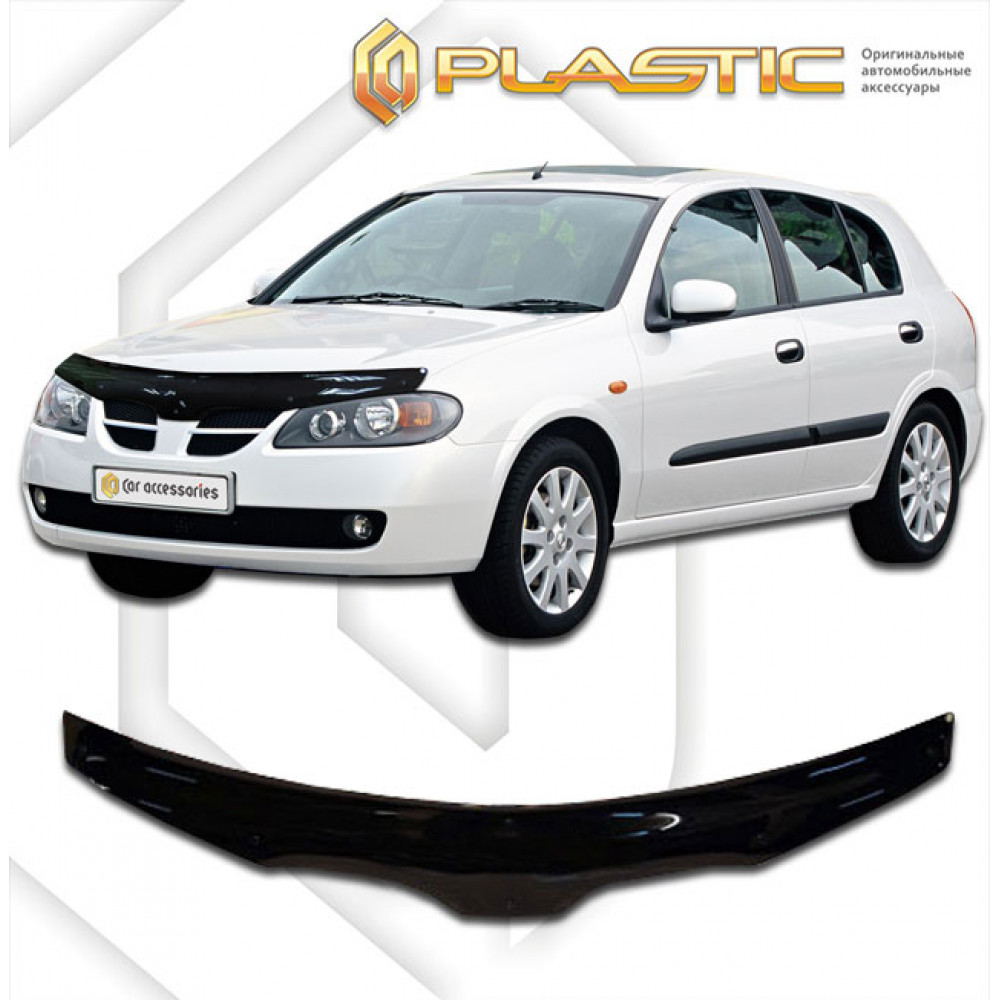 Дефлектор капота черный NISSAN ALMERA (2000-2006) CA-PLASTIC