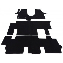 Car textile mats black VW T5 Transporter/Carawelle (9s.)(2003-2015) ELEGANT