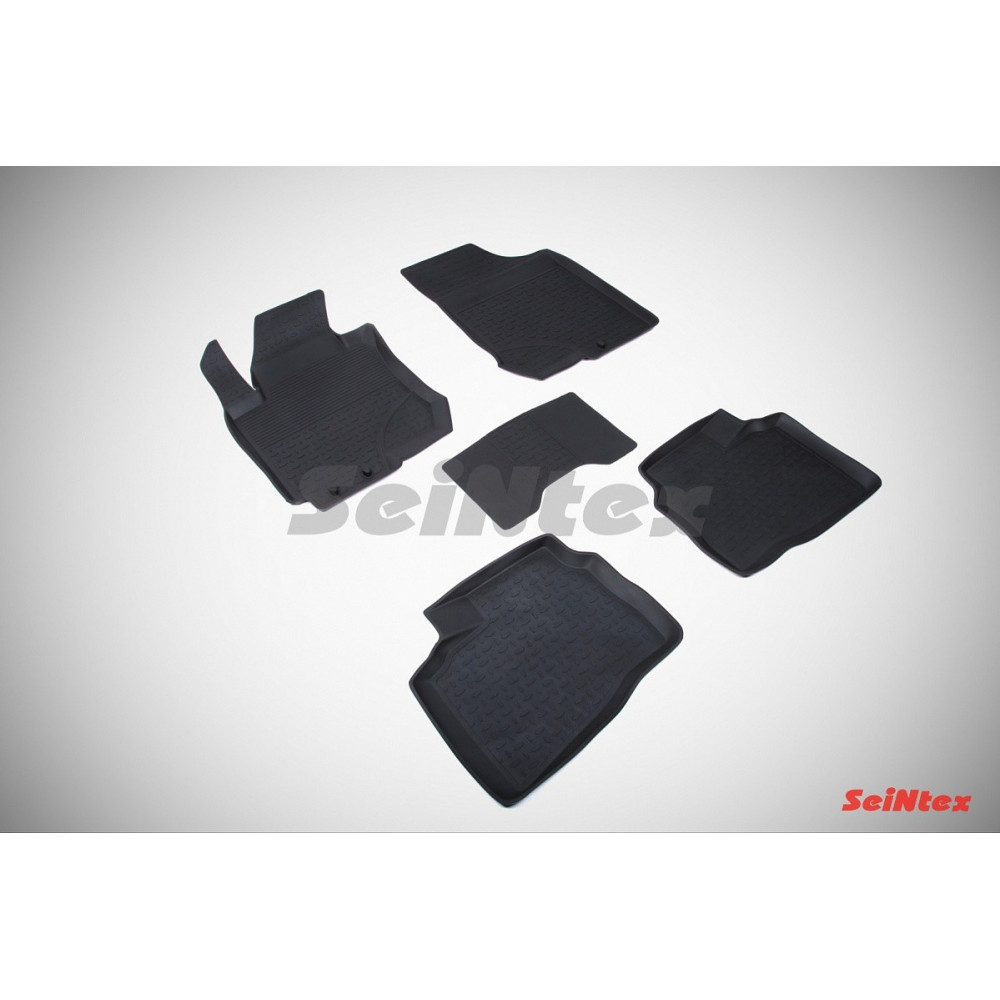 Car rubber floor mats black SEINTEX *BORT* HYUNDAI i30 (2007-2012)