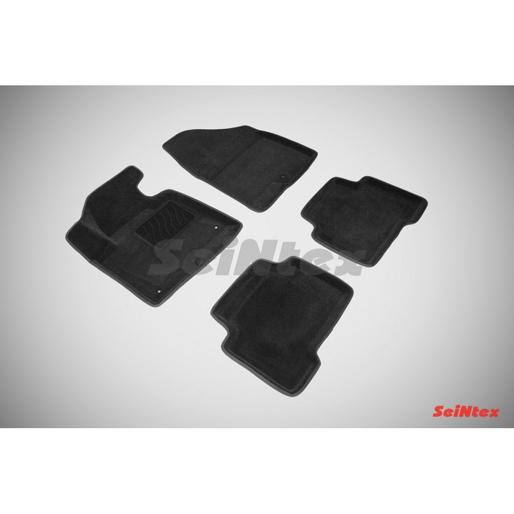 Car textile mats black 3D SEINTEX HYUNDAI SANTA FE III (2012-...)