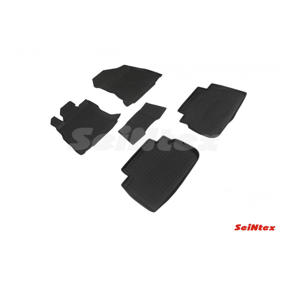 Car rubber floor mats black SEINTEX *BORT* SUBARU FORESTER V (2018-...)