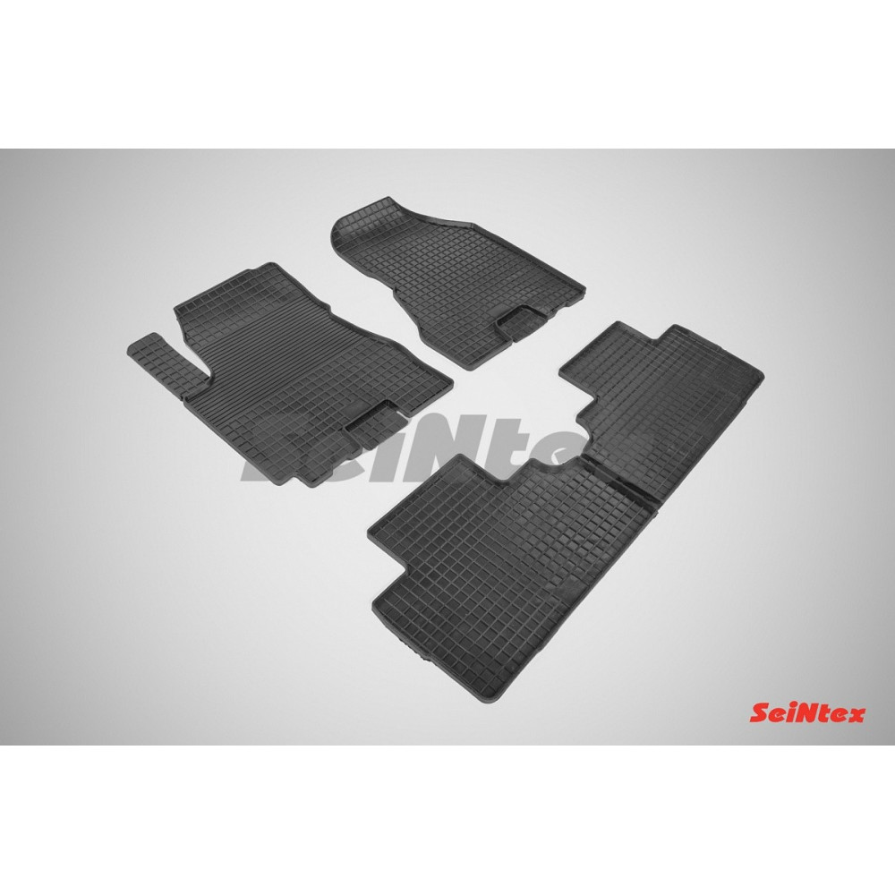 Car rubber floor mats black SEINTEX *STK* KIA SPORTAGE (2004-2010)