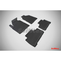 Car rubber floor mats black SEINTEX *BORT* SSANGYONG ACTYON (2010-...)