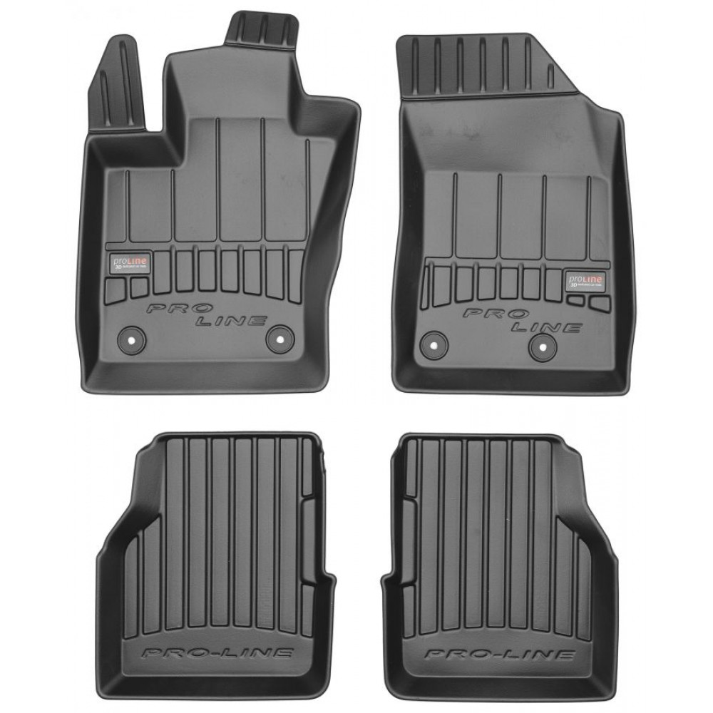 Car rubber floor mats black JEEP COMPASS (2017-...) 3D FROGUM