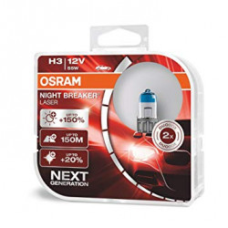 Auto spuldzes 12V 55W OSRAM H3 NIGHT BREAKER LASER +150% (2 gab.)