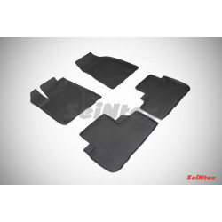 Car rubber floor mats black SEINTEX "BORT" TOYOTA HIGHLANDER III (2014-...)