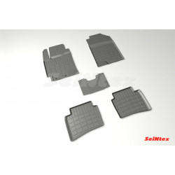 Car rubber floor mats black SEINTEX *STANDART* KIA RIO (2011-...)