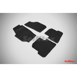 Car rubber floor mats black SEINTEX *STK* SKODA FABIA II (2007-2014)