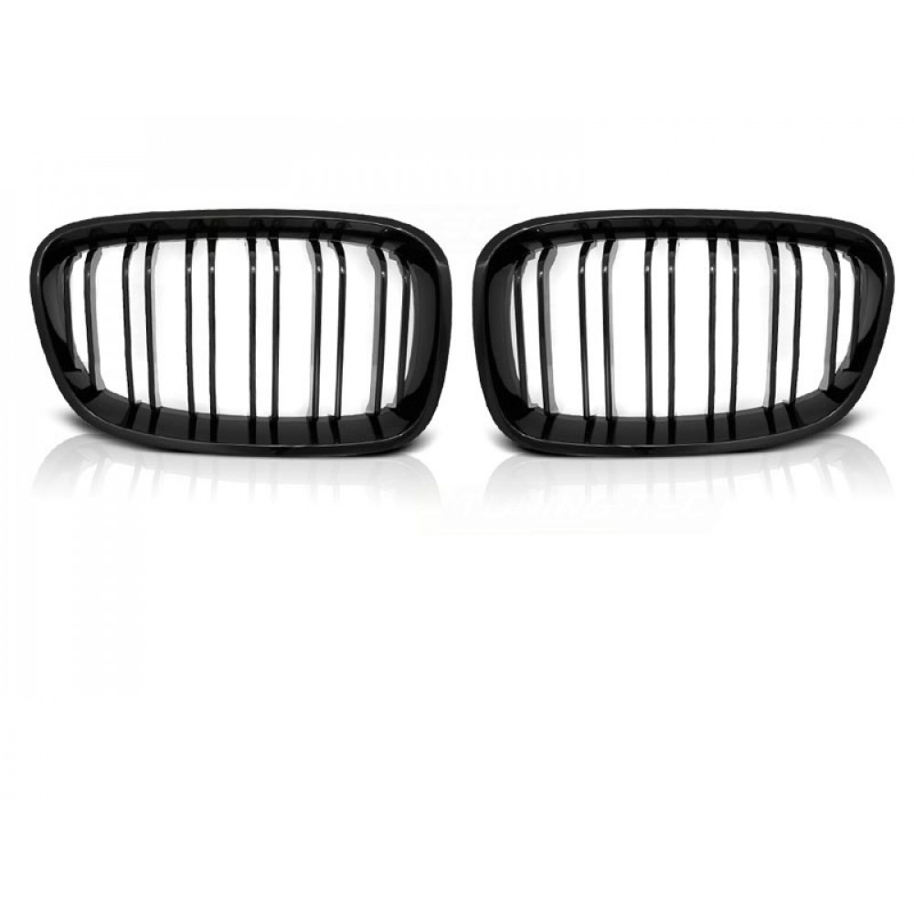 Front grills black gloss BMW 1 F20/F21 Double Stripe Piano Black (2011-2015)