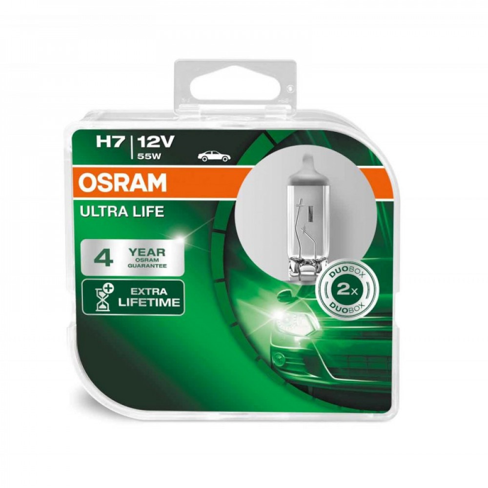 Автомобильные лампочки 12V OSRAM H7 55W ULTRA LIFE (2 шт.)