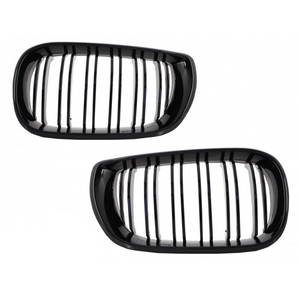 Front grills black gloss BMW 3 E46 Facelift Double Stripe M Design Piano Black (2001-2005) 40426