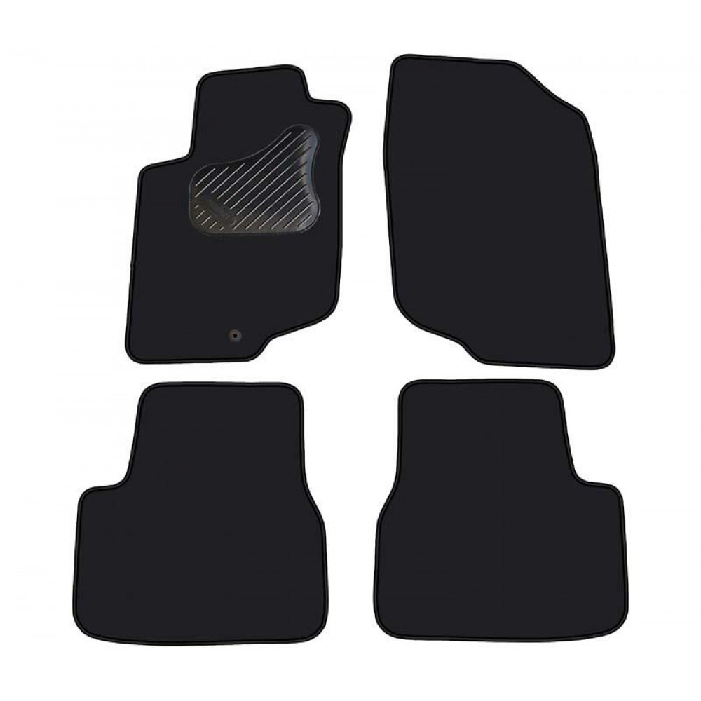 Car textile mats black PEUGEOT 207 (2006-...) ECONOMIC